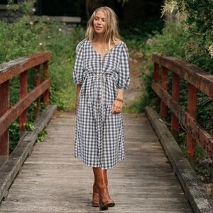Jackson Rowe Black and White Gingham Midi Dress